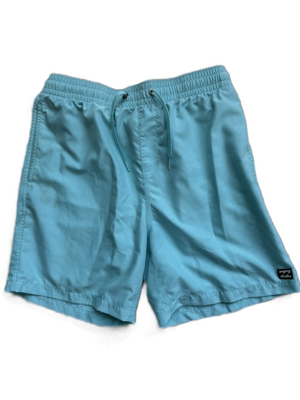 Billabong Boy Boardshorts Large 14/16 adjustable tie waist aqua blue swim trunks